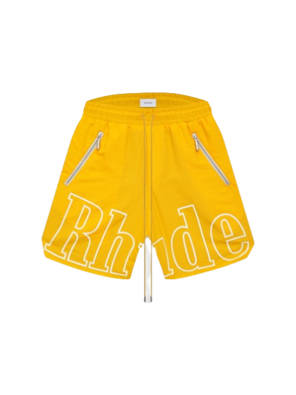 Rhude Yellow Rh Logo Shorts