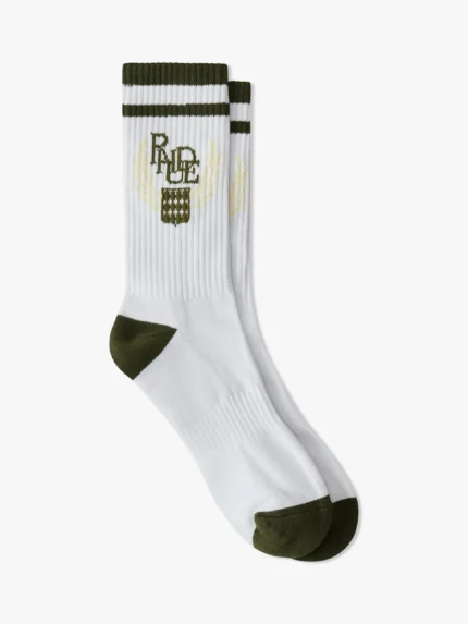 Rhude White & Black Scribble Logo Sock