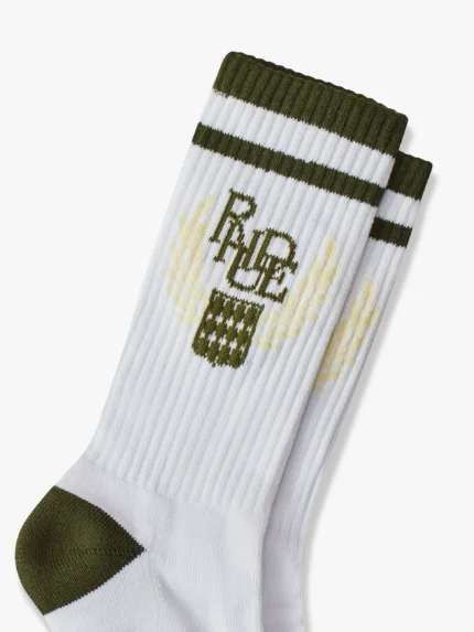 Rhude White & Black Scribble Logo Sock