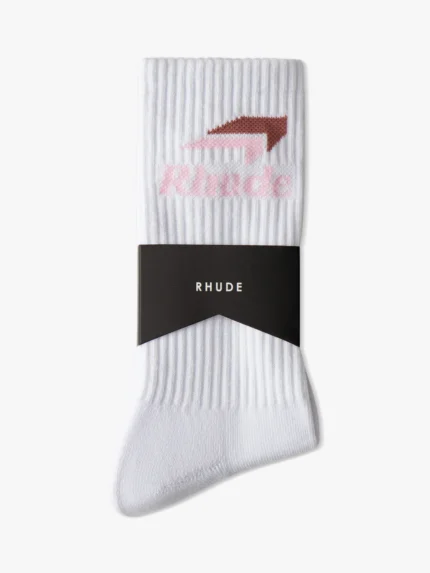 White RHUDE Logo sock