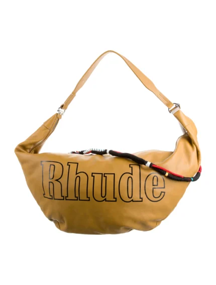 RHUDE Leather Messenger Bag Yellow Messenger Bag