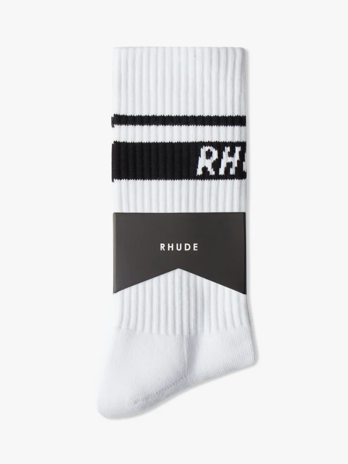 Rhude Two Stripe Logo Sock