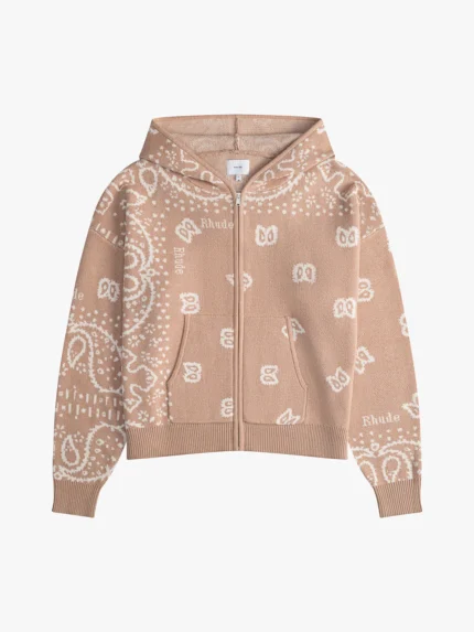 RHUDE BANDANA KNIT ZIP-UP