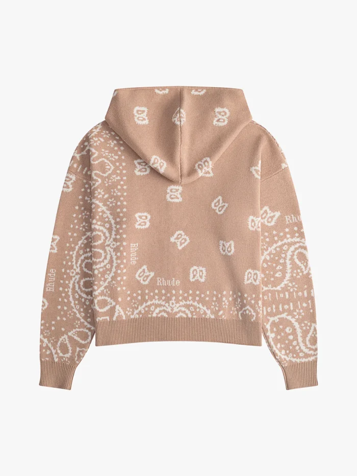 RHUDE BANDANA KNIT ZIP-UP