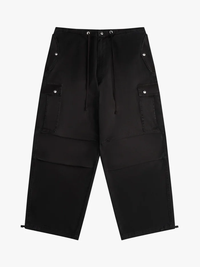 BLACK WASHED PARACHUTE PANT