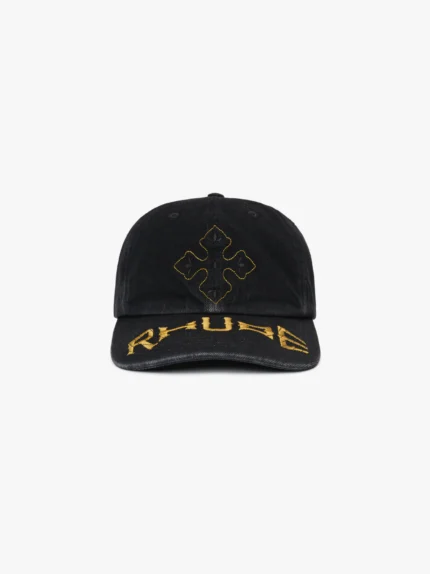 RHUDE CROSS DENIM 6-PANEL HAT