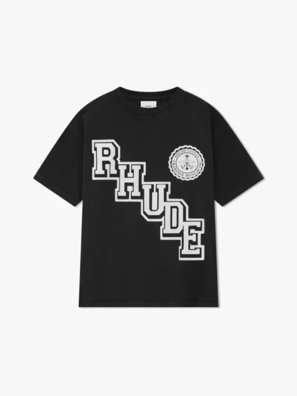 BLACK RHUDE COLLEGIATE CREST TEE